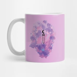 Crystal with a moon in watercolor background Mug